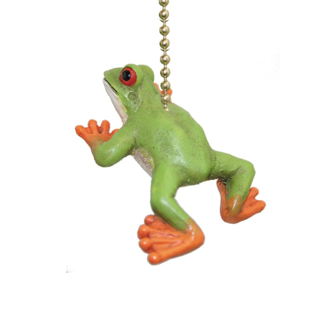 Clementine Designs Green Tree Frog Ceiling Fan Pull Chain Light Nautical Beach Ocean Sea Life Decorative Extension