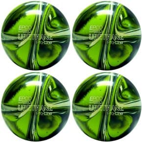 BuyBocceBalls EPCO Candlepin Bowling Ball- Urethane Pro-Line - Lime Green, White & Navy (4 1/2 inch- 2lbs. 7oz.)