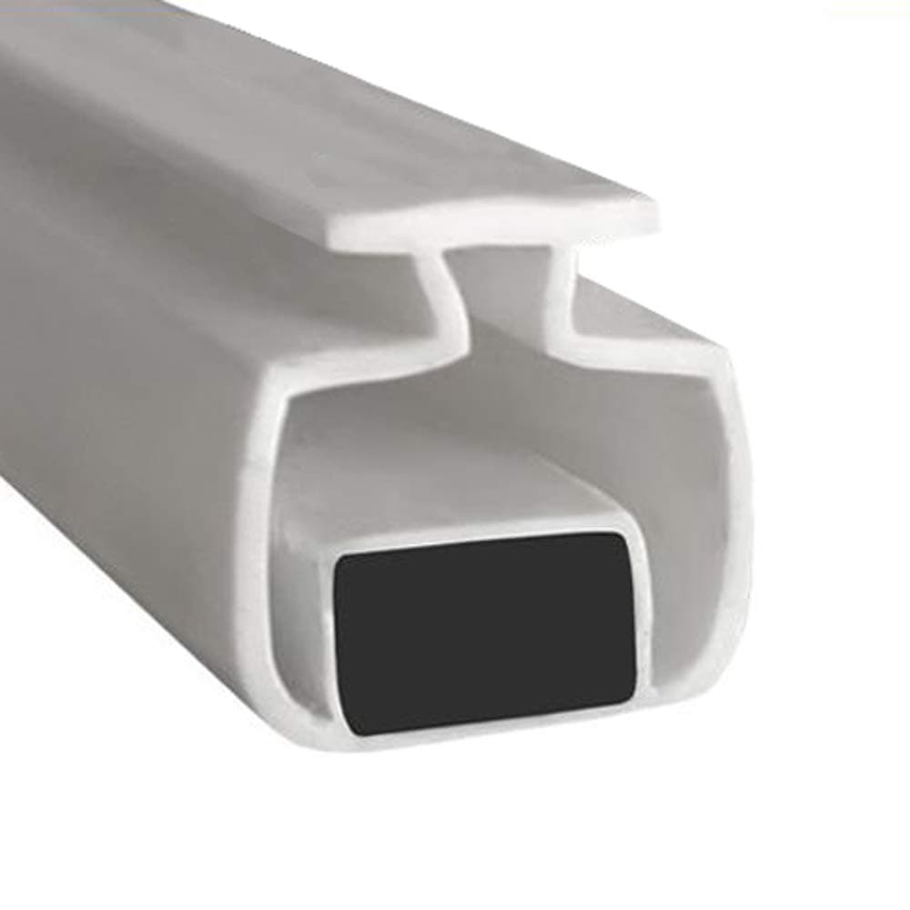 Magnetic Shower Seals for Channels | Sold in Pairs | Soft Flexible Folding White Rubber T with Magnet | Fits Into 7mm Channel | 2 Metres Long | MAG005