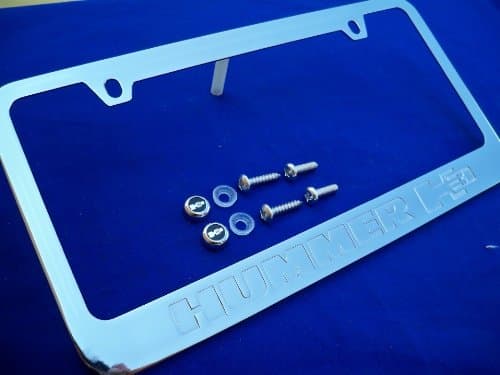 Hummer H3 Chrome Metal License Plate Frame with Screw Caps