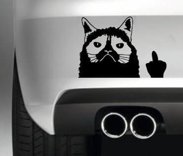 GRUMPY CAT CAR BUMPER STICKER FUNNY BUMPER STICKER CAR VAN 4X4 WINDOW PAINTWORK DECAL GRAPHIC