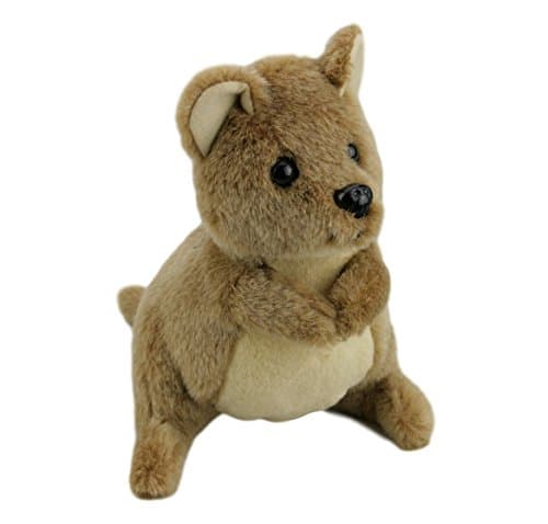 Elka Australian Quokka Soft Plush Toy Stuffed Animal Standing - Small Brown