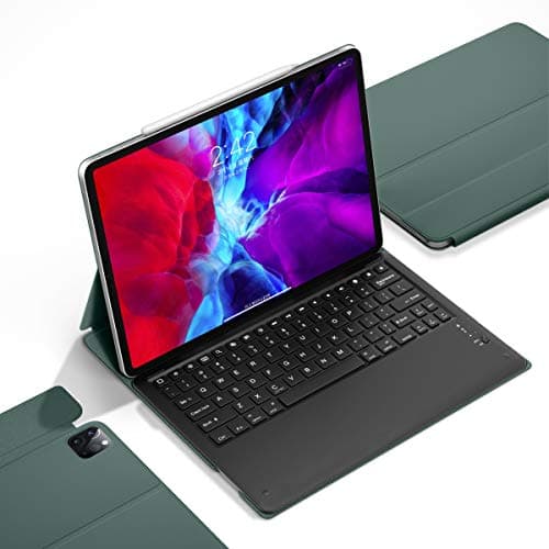 GUDOU iPad Pro 12.9 Keyboard Case 2020,Wireless Detachable iPad Keyboard Case,Auto Sleep/Wake,Support iPad Pencil 2nd Gen Charging. (No Backlight Keyboard, Dark Green)