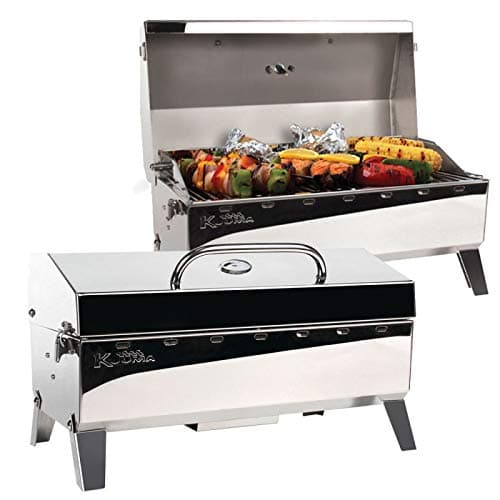 Camco Manufacturing - Kuuma Grill-StowNGo160,Gas w/EU-StyleFitting w/Therm&Igniter