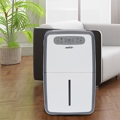 AeonAir 70 Pint 3 Speed Dehumidifier, White, 70 Pint