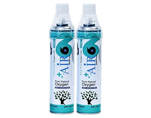Air6 Natural Oxygen Cylinder - 10L (Pack Of 2) | 150+ Sprays | Potable Can | Lightweight Oxygen Can with Mask for Altitude/Pollution & Respiratory Relief | Home, Travel & Emergency Use |