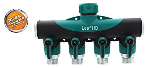 Comfort Grip 4 Way Hose Connector Adapter & Splitter. Designed in USA. Includes: 3 Rubber Washers + Free Lawn Care and Planting Guide!