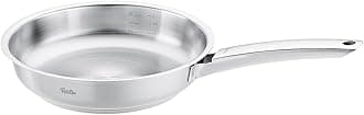 Fissler Frying Pan, 9.4 inches (24 cm), Pure Collection, Compatible with Gas Fire/Induction, Oven Safe, All Stainless Steel, Made in Germany [Officially Sold in Japan] 086-374-24-100 Silver