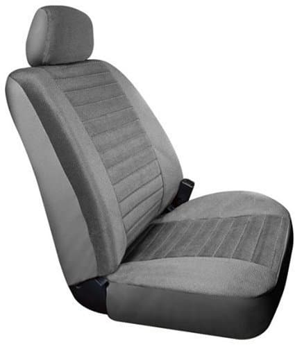 Saddleman Custom Made Front Bucket Seat Covers - Windsor Velour Fabric (Gray)