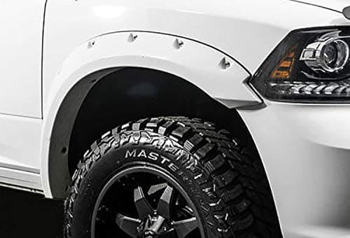 RDJ Trucks PRO-OFFROAD Bolt-On Style Fender Flares - Fits/Compatible with Dodge Ram 1500 2009-2018 (Smooth w/Rhino Skin)