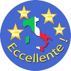 Long Bridge Publishing Eccellente! - Italian Language Reward Stickers - Merit Labels with Map of Italy and Colors of The Italian Flag and of The Soccer Team