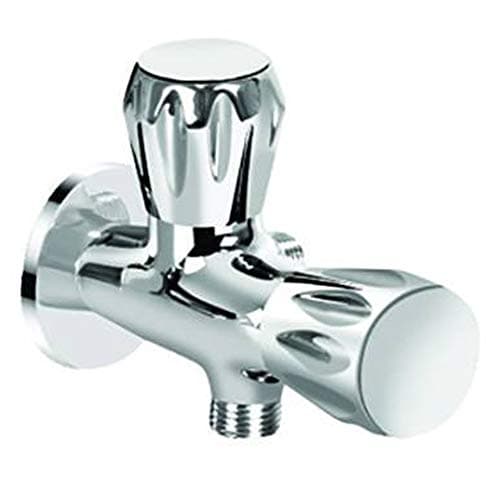 Kerovit Vintage KB711040 Brass 2 Way Angle Valve with Flange (Silver)