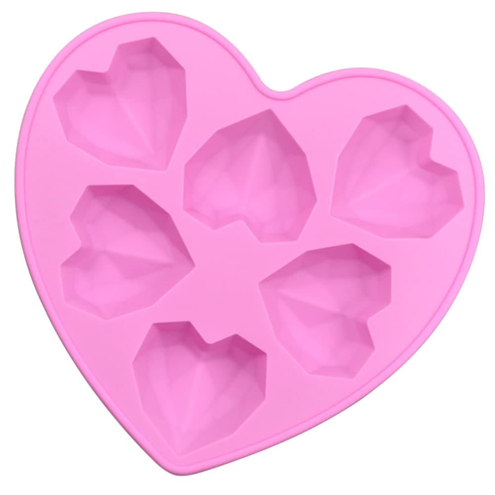 Heart Shaped Silicone Mold 6 Cavity Non-Stick Silicone Mold Chocolate Moulds DIY Bakeware Molds for Baking