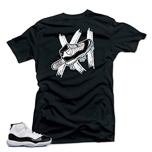SNELOS Shirt to Match Jordan (Jordan 11 Concord Bull XI Shirt (Black), XL)