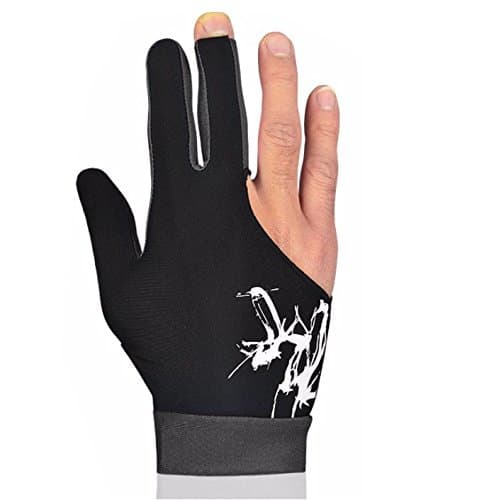 Easybuyus 1Pc 3 Cue Snooker Finger Spandex Nylon Billiard Glove Pool No Right Left Hand