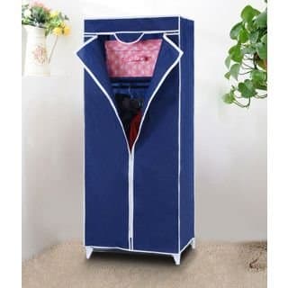 Saysha Single Door Foldable Collapsable Wardrobe Cupboard Storage Cabinate Almirah Rack - Blue