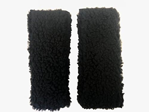 AllmanPremium Fleece Wheelchair Arm Cushions 10" (Pair) (Black)