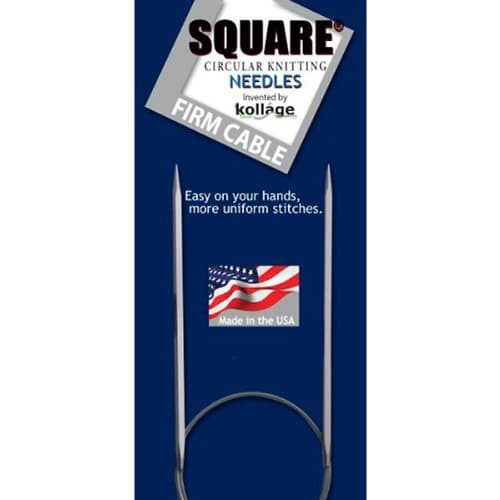 Kollage Yarns Square Circular 9 inch (23cm) Knitting Needle Firm Cable Size US 1.5 (2.5mm)