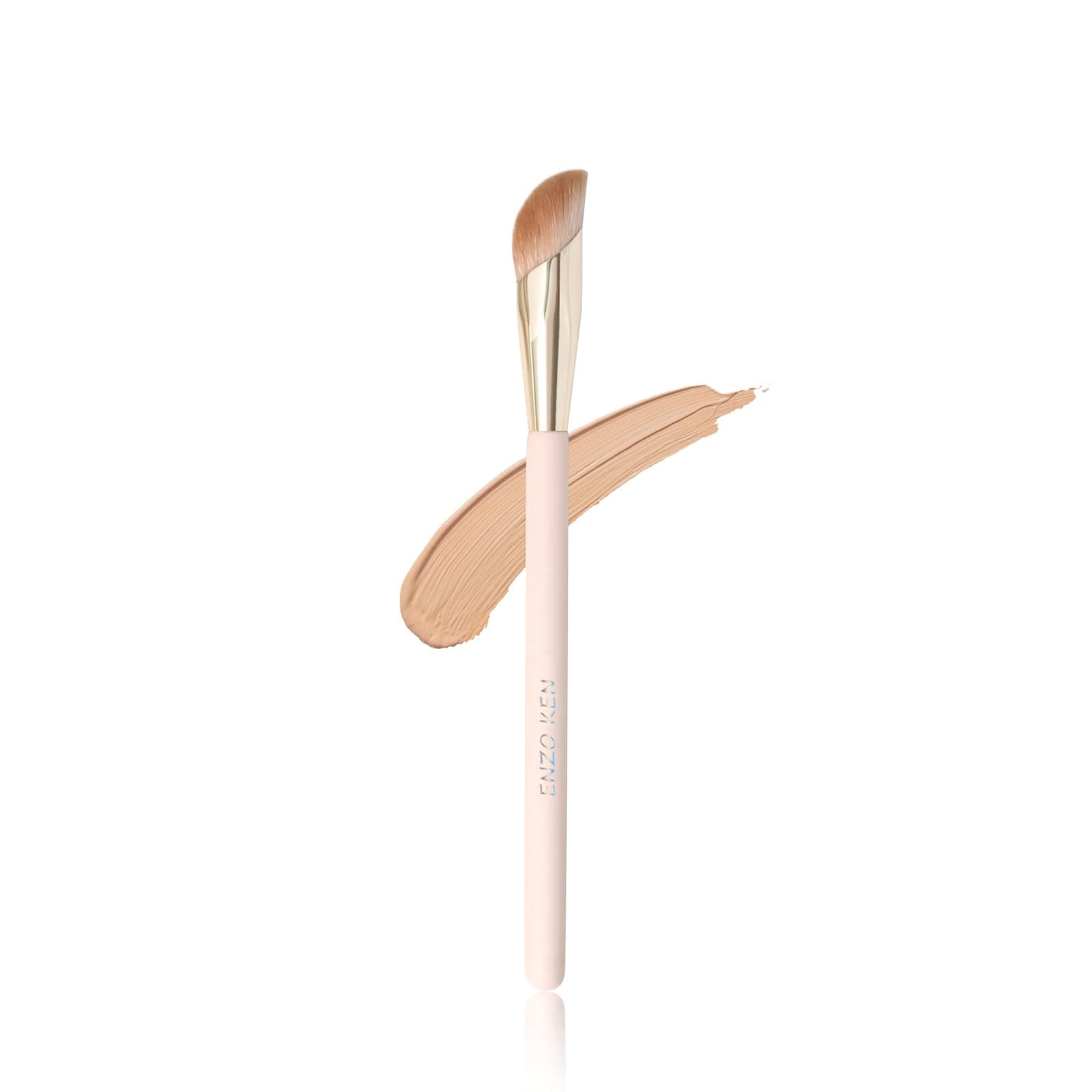 Angled Concealer Brush Under Eye, Concealer Brush, Nose Contour Brush, Small Concealer Brushes, Under Eye Makeup Brushes, Under Eye Brush, Concealer Makeup Brushes. Pink and Gold 11M