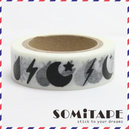 Moon And Stars Lighning Bolt Washi Tape, Craft Decorative Tape