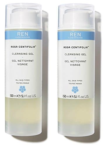 REN Skincare Rosa Centifolia Cleansing Gel (Pack of 2) with Rosa Damascena Flower Oil and Pelargonium Graveolens Flower Oil, 5.1 fl. oz.