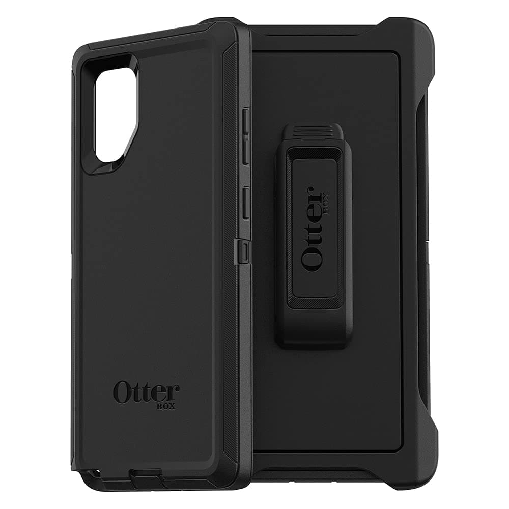 OtterBox Your Carrier to Confirm 5G Network Availability in Your Area Defender Series Case - Black, Rugged & Durable, with Port Protection, Includes Holster Clip Kickstand
