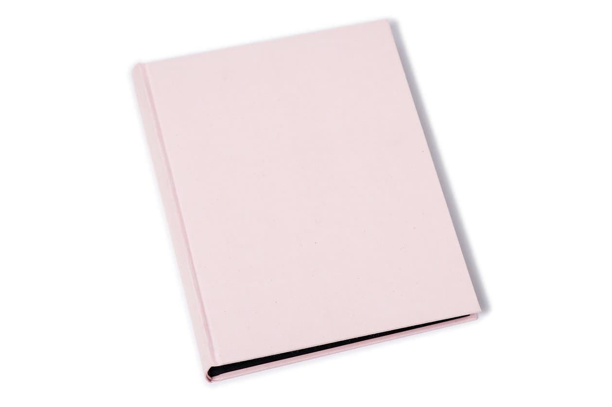 Photo album 23x30cm - Hardcover covered with pink rustic cloth. Personalised