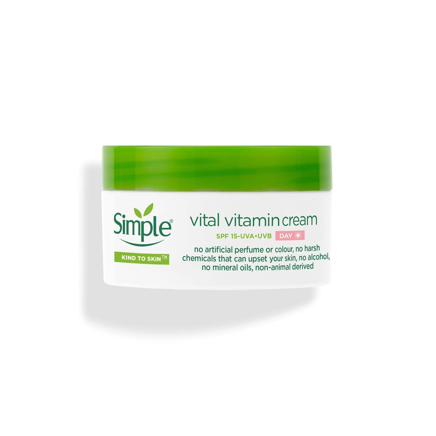 Simple Day Face Cream SPF 15, 50 ml, Vital Vitamin, Restore Hydration, Moisturizer, Non-oily feel, For Dehydrated, Dry or Sensitive Skin