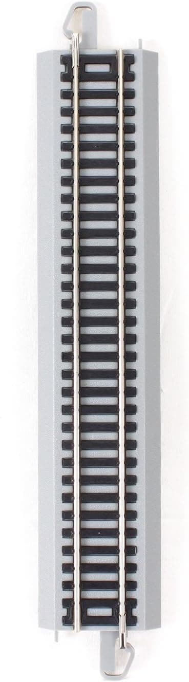 Trains - Snap-Fit E-Z Track 9” Straight Track (4/card) - Nickel Silver Rail With Gray Roadbed - HO Scale
