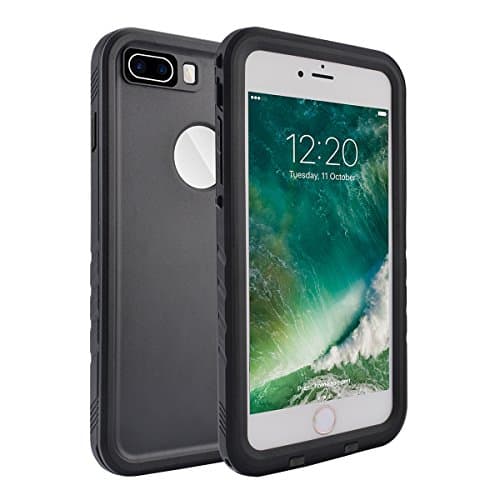 ALLTOP Compatible iPhone 7 Plus/8 Plus Waterproof case,Heavy Duty Protection Hard Shell,Black(5.5inch)