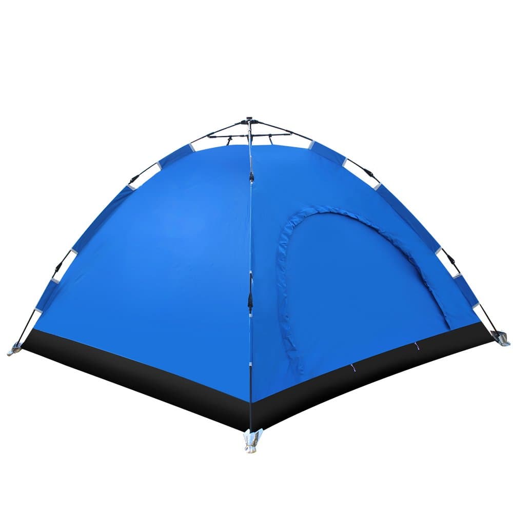 EverKing Instant Family Tent 3-4 Person Automatic Pop Up Tent Waterproof for Outdoor Sports Camping Hiking Backpacking Travel Beach Ultralight with Zippered Door and Carrying Bag (Blue)