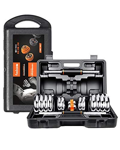 Liadon Adjustable Dumbbells Set with Rack Stand Fitness Barbell for Mens Body Building