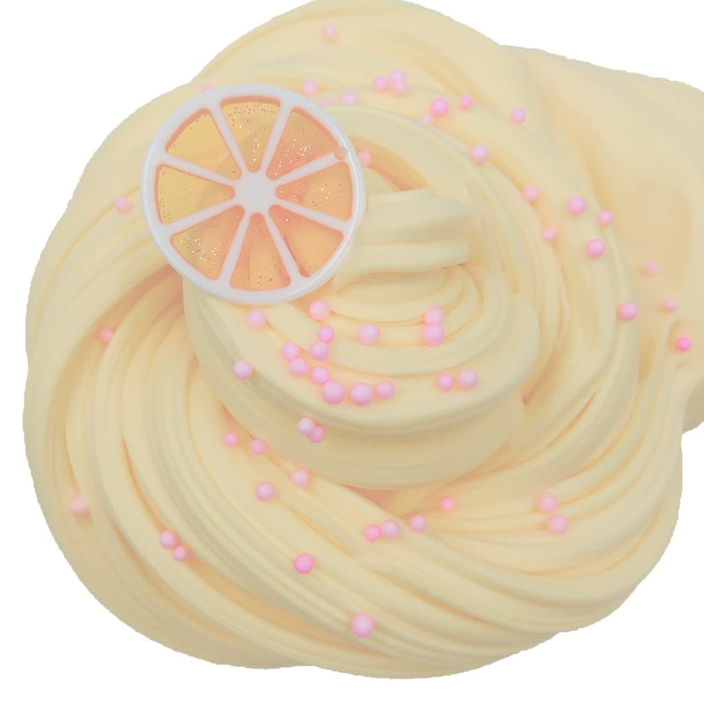 Fluffy Slime, Scented Stretchy Lemon Slime, Super Soft and Non-Sticky, DIY Sludge Toy for Girls and Boys (200ml)