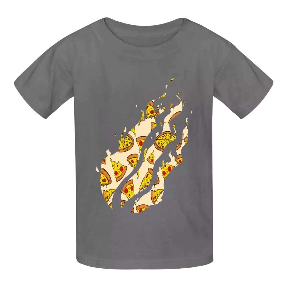 TIFOUTY Youth Pizza Preston Fire Nation Playz Gamer Flame 3D Print Crew Neck Short Sleeve T-Shirts Casual Soft Tee Gray