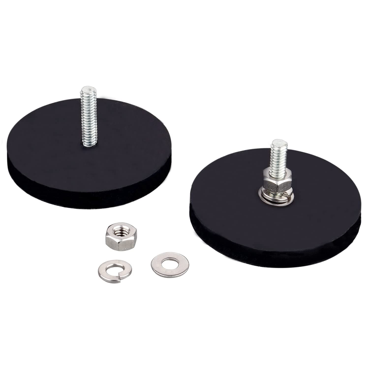 MUTUACTOR Strong Heavy Duty Magnets,Anti-Scratch Neodymium Rubber Magnet 1/4-20 Male Threaded Stud,2Pack Powerful Rare Earth Magnets for Camera Light Bar Iron Tools Electric Equipements