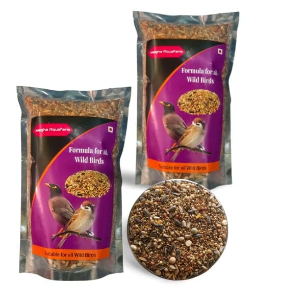 Bird Feed for Wild Birds 900 Grams Refill Pack for All Wild Birds ,Pigeon, House Sparrows, Finches Enriched with Cuttlefish Bone (Pack of 2)