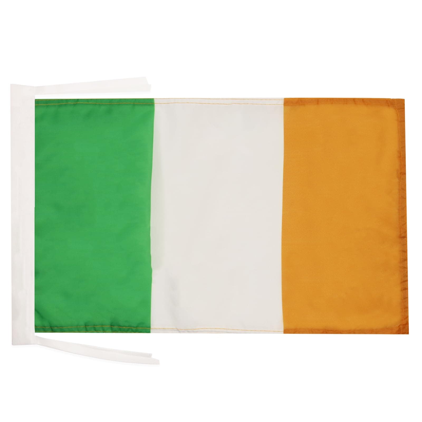 Ireland Flag - 18'' x 12'' - 100% Polyester Irish Small Banner with Two Cords - Fade Resistant - Vivid Colors - 18x12 in - 45x30 Cm