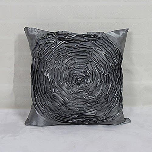KUSOOFA Rose Creative Pillow Cover Fancy Perspective Sofa Cushions Home Decoration,Gray