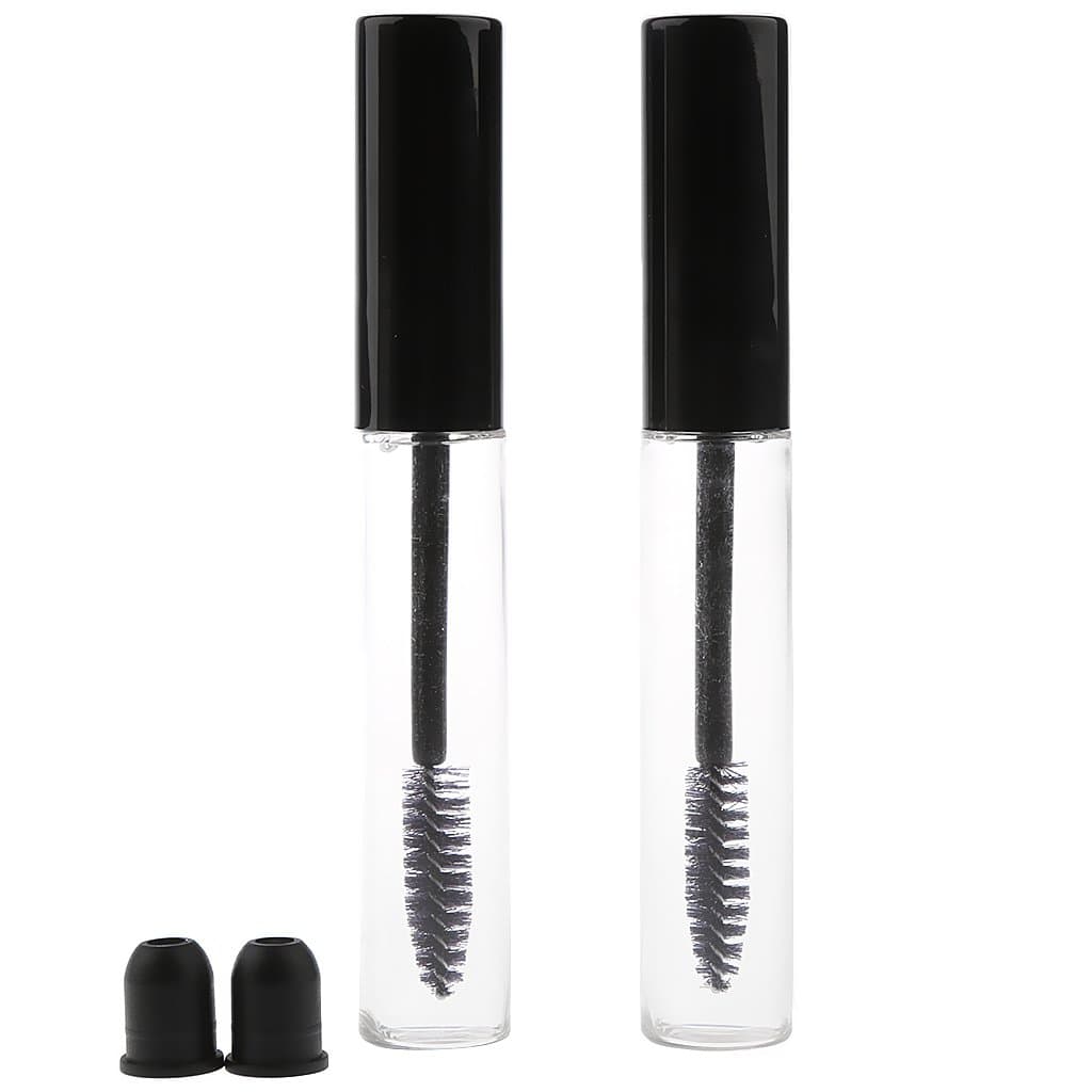 2Pcs of 10ml Empty Tube Eyelash Cream Mascara Wand Container Bottle Vials with Brush and Plugs DIY