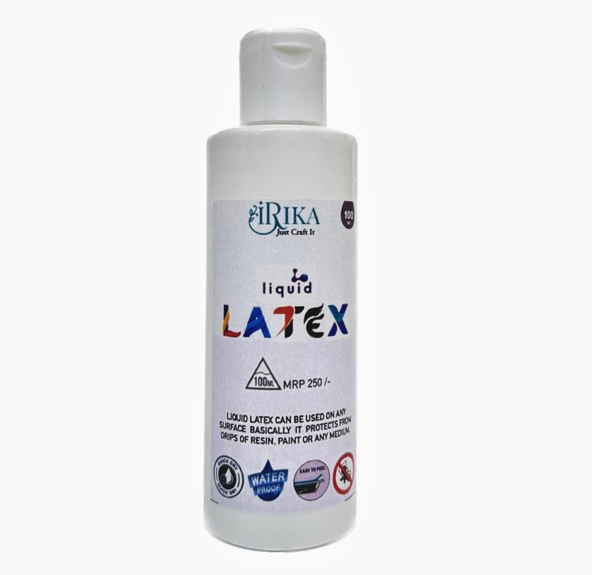 IRIKA LIQUED LATEX 100 ML/RUBBER ADHESIVE/NON TOXIC/RESIN LATEX/LATEX/ART AND CRAFT/RESIN ART/SYENTHETIC RUBBER/JUST CRAFT IT