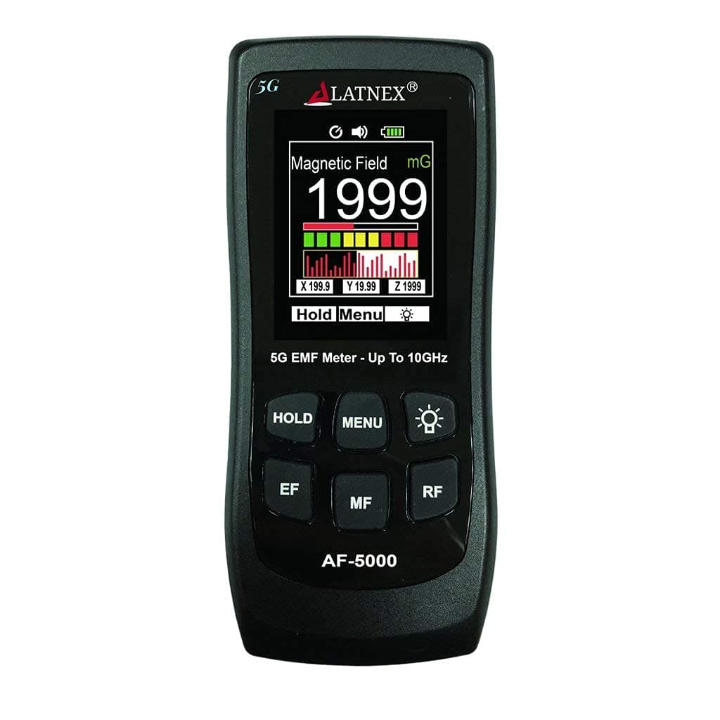 LATNEX -"LatNex AF-5000 5G EMF Meter RF Detector Tester and Calibration Certified Reader" RF and Microwave, 3-Axis Gausss or Tesla Magnet Fields and Electrical Eleven Fields "