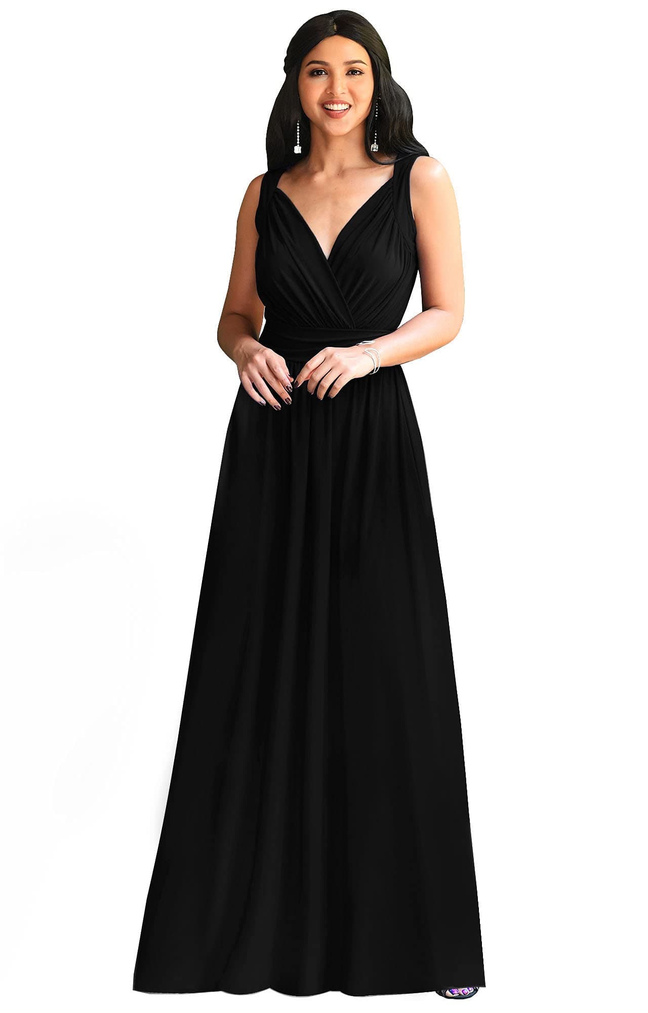 KOH KOH Womens Long Sleeveless Flowy Bridesmaid Cocktail Evening Gown Maxi Dress