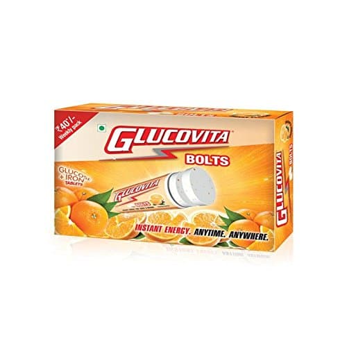 Glucovita BOLTS for Instant Energy-Anytime. Everytime - Orange Flavor - 4 Tubes 36 Bolts.