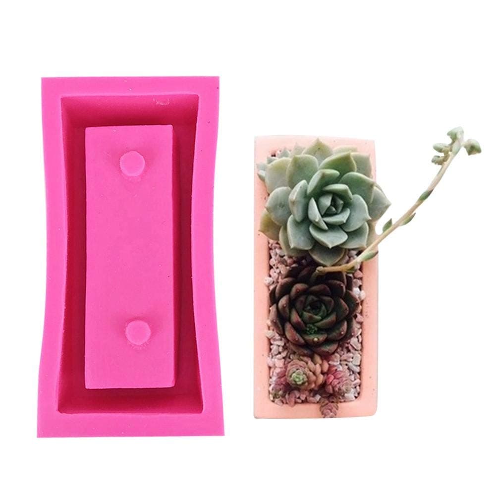 EKUEESilicone Mold Clear Water Concrete Cement Rectangular Flower Pot Silicone Mold Soap Moulds Baking Moulds DIY Candle Making Soap Making