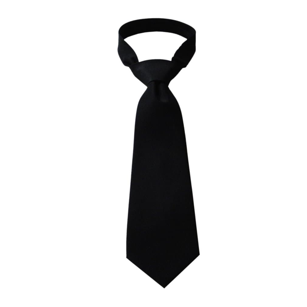 Pilot Necktie, Uniform Tie, Non-Shiny Black Woven 100% Polyester, 58"