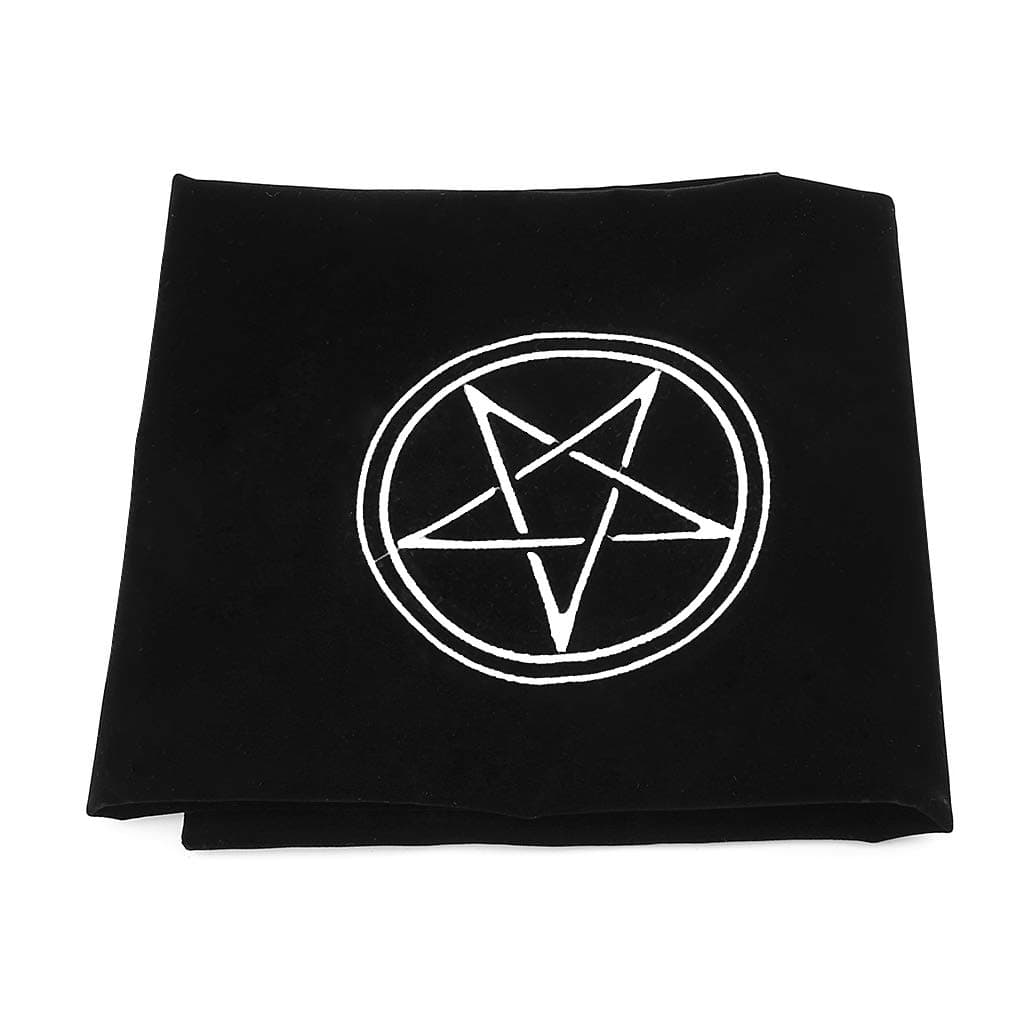 yunestry Velvet Tarot Tablecloth Altar Wicca Pentacle Sun Embroidery Board Game- 60×60cm