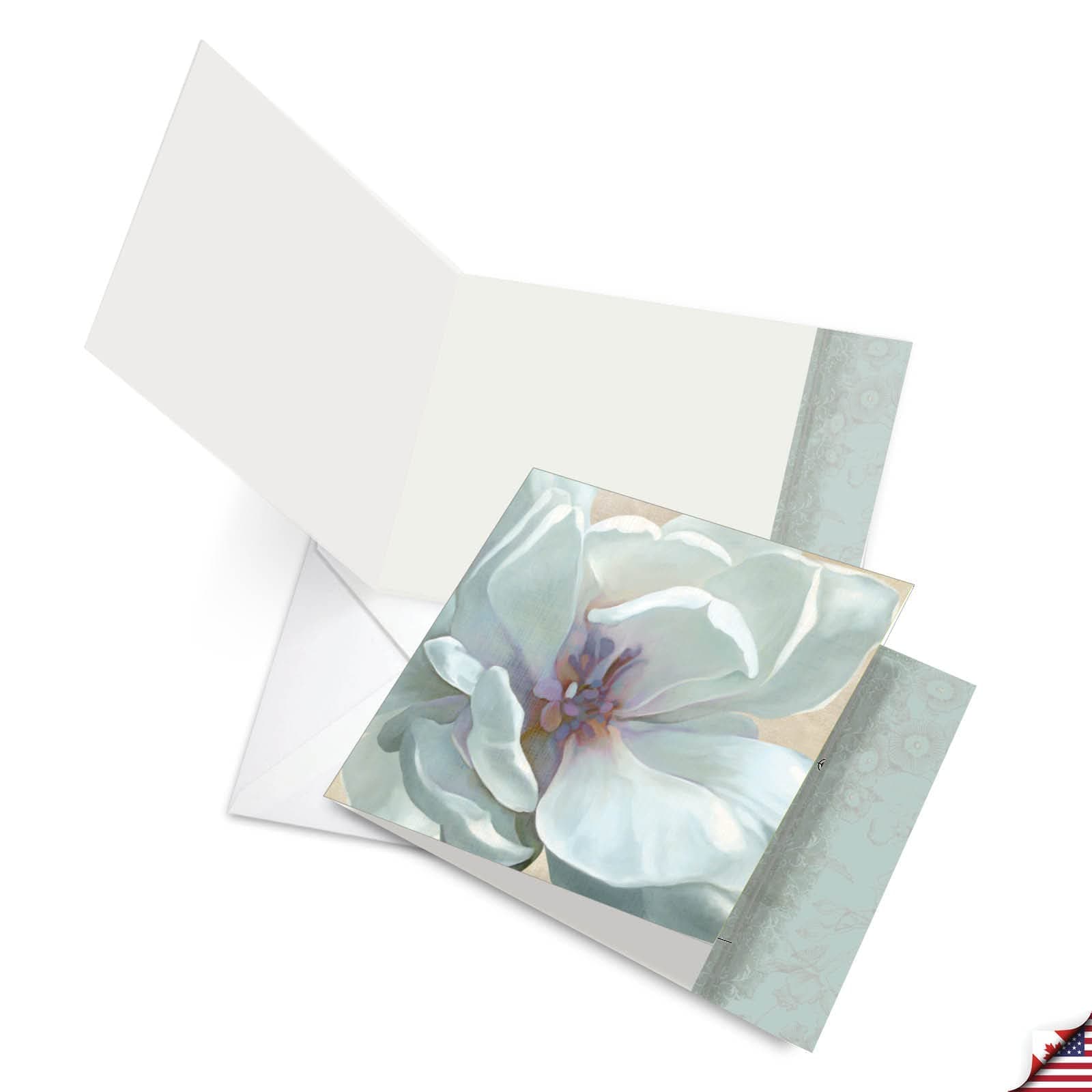 The Best Card Company - 12 Assorted Blank Note Cards (4 x 5.12 Inch) - Boxed All Occasion Notecards Bulk (4 Designs, 3 Each) - Peaceful Petals MQ4611OCB-B3x4