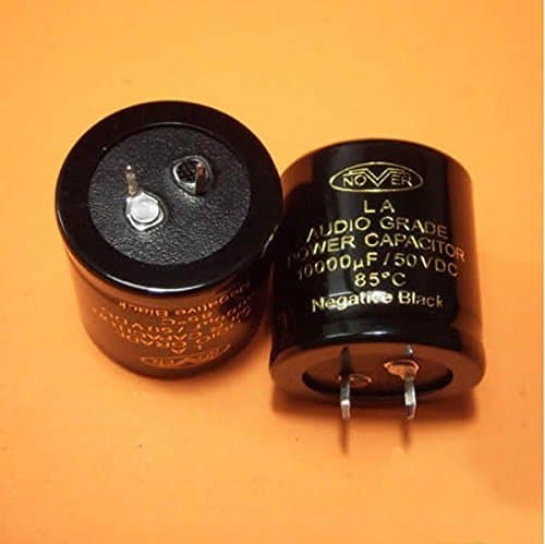 2pcs x 10000uF/50V NOVER Audio Grade Power 85°C capacitor Negative Black