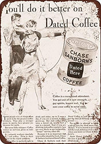 Houseuse 1933 Chase & Sanborn's Dated Coffee Vintage Look Reproduction Metal Tin Sign 12X16 Inches