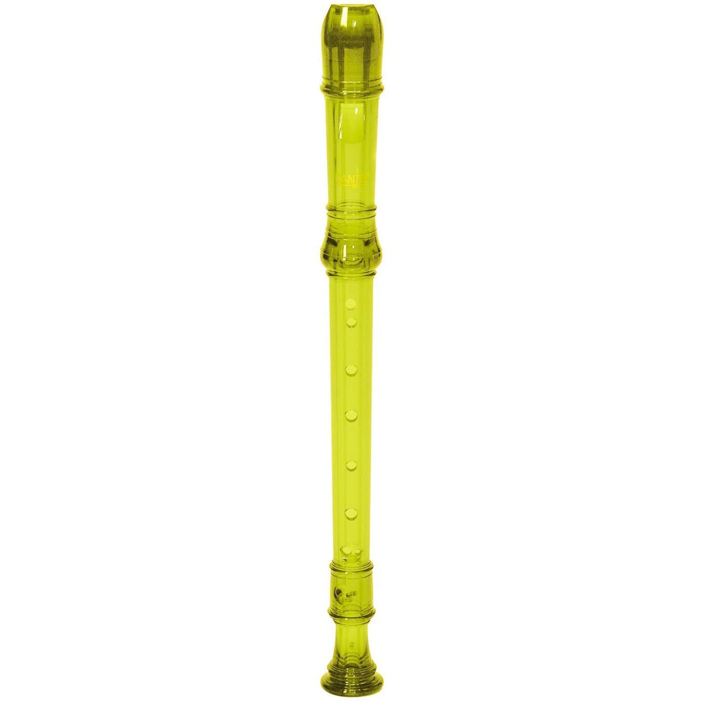 One-Piece Translucent Soprano Recorder with Baroque Fingering Transparent Yellow